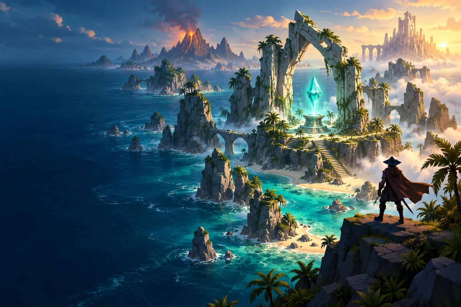 Концептуальная обложка островного приключения Relic Isles